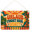 Fröhliches Deko Schild für Balkon mit Sonnenstrahlen