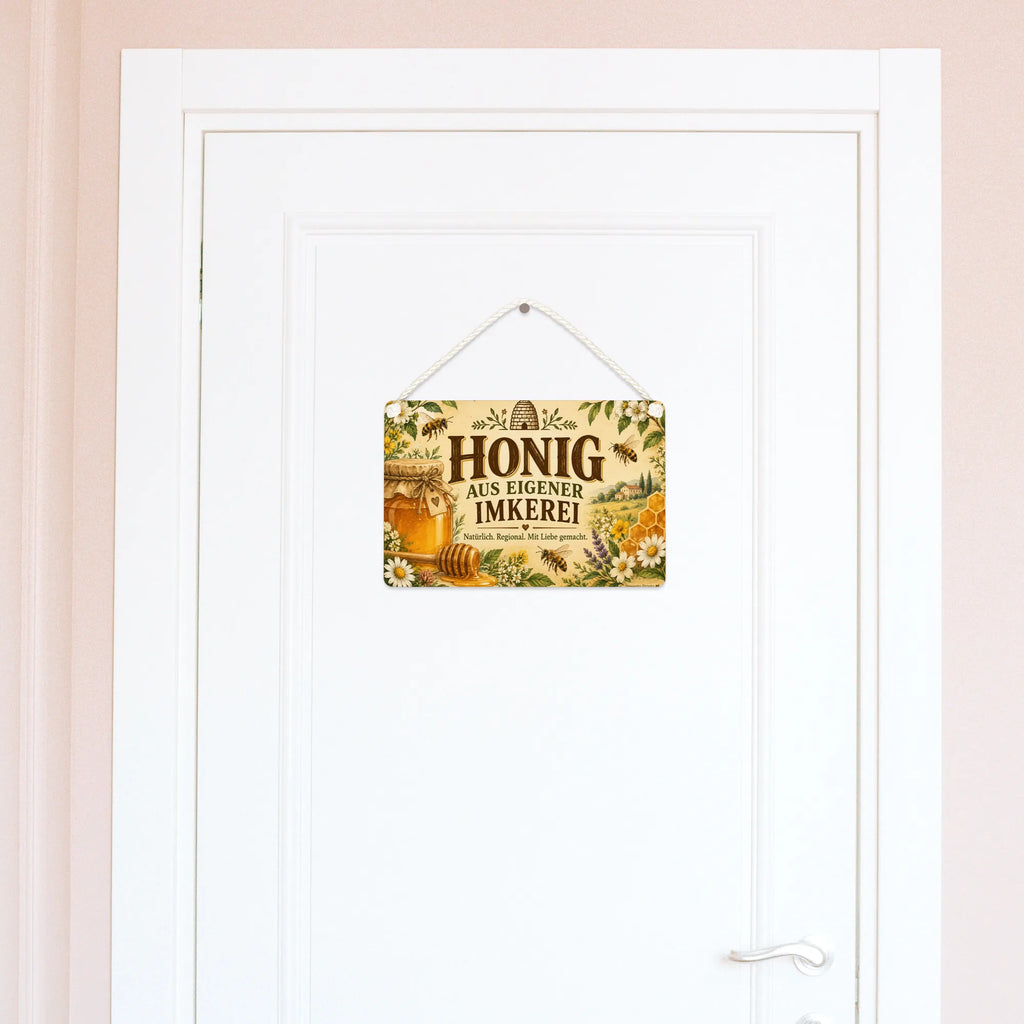 Rustikales Schild für Honig aus eigener Imkerei mit Honigglas|p:2019086|h:e5c189cf3c8529bf3764d75d8745e668