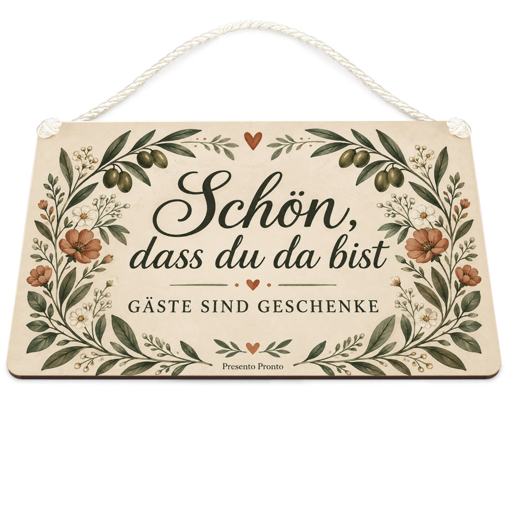 Herzliches Schild für Gäste mit Blumenbogen|p:2019090|h:b2fa73f64e17967d2597b09b0357cc9b