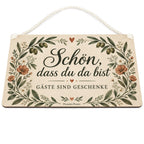 Herzliches Schild für Gäste mit Blumenbogen|p:2019090|h:b2fa73f64e17967d2597b09b0357cc9b