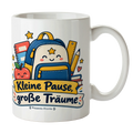 Fröhliche Tasse für Schulkinder mit Schulranzen