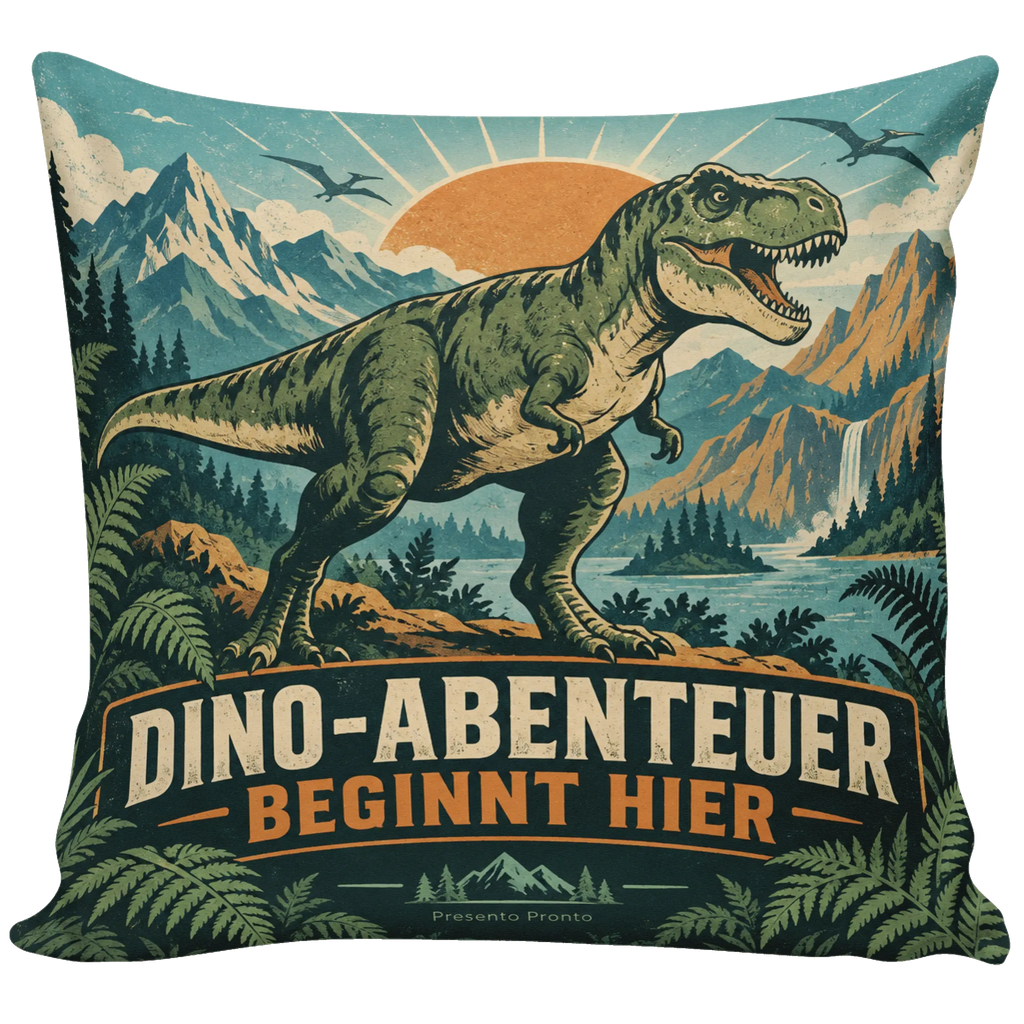 Abenteuerliches Dino-Kissen für Kinder mit T-Rex|p:2019109|h:4381f497b5b9bf8b72307fd86a9afd8b
