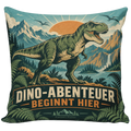 Abenteuerliches Dino-Kissen für Kinder mit T-Rex