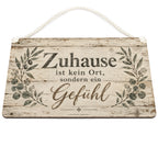 Gemütliches antikes Holzschild für Zuhause mit Olivenzweigen|p:2019112|h:db90e22f455710d7f3a070045dff20e6