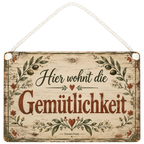 Gemütliches antikes Holzschild für Zuhause mit Blätterrahmen|p:2019124|h:cdee9a81813812f2c5cbb10f1b84530e