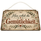 Gemütliches antikes Holzschild für Zuhause mit Blätterrahmen|p:2019125|h:2874489d229def4442386efaf0c625e2