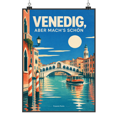 Lustiges Wandbild von Venedig für Italienfans mit Vaporetto