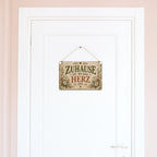 Herzliches antikes Holzschild zum Einzug mit Vintage-Rahmen|p:2019272|h:20d383f2620fc044f83e81e9cec31adb