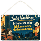 Lustiges Schild zum Nachbarn ärgern mit Kater am Fenster|p:2019275|h:1368bb4d5c1f4540c728eff866ce8fcd