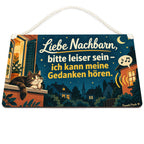 Lustiges Schild zum Nachbarn ärgern mit Kater am Fenster|p:2019276|h:e1690b3884f52ea81c3d8e1ebb8e1430