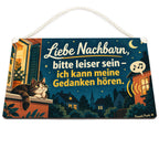 Lustiges Schild zum Nachbarn ärgern mit Kater am Fenster|p:2019277|h:99e3cb7e69922e6e6d19e7bea3d9be89
