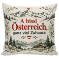 Gemütliches Kissen für Österreich-Fans mit Berglandschaft
