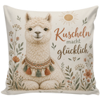 Kuscheliges Alpaka-Kissen für Alpaka-Fans mit Wildblumen|p:2019279|h:c9051338df28903ff79fdcd4ad376231