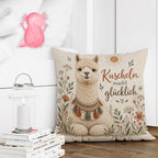 Kuscheliges Alpaka-Kissen für Alpaka-Fans mit Wildblumen|p:2019279|h:c1cb4d6bac836a13c18a222690733725