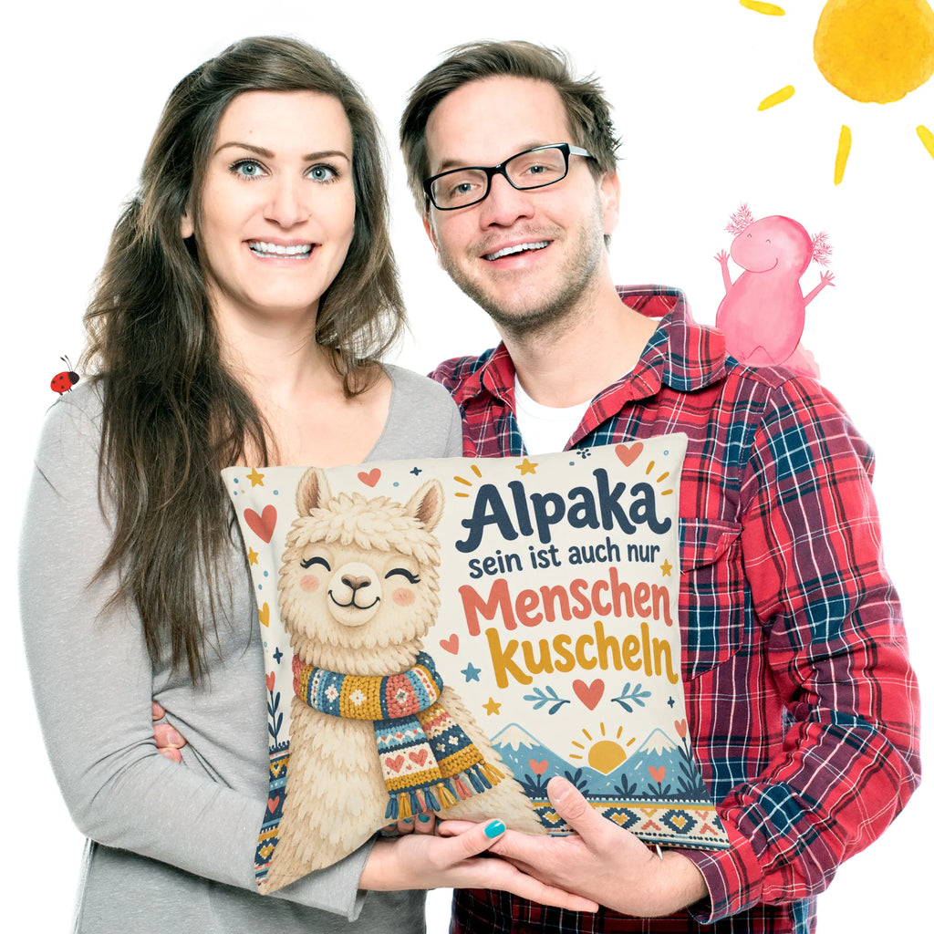 Lustiges Alpaka Kissen für Alpaka Fans mit Strickschal|p:2019280|h:b778e57130374f84e9f84176ee488ffe