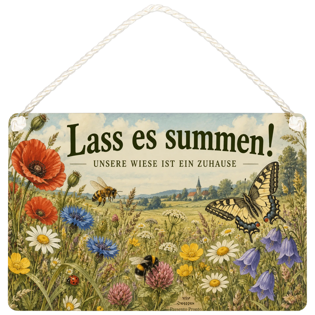 Liebevolles Schild für die Insektenwiese mit Biene und Schmetterlingen|p:2019287|h:f48af451ff8b8b6c8c9ab980ad15c34a