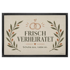 Elegante Fußmatte Just Married für frisch Verheiratete mit Ringen|p:2019290|h:5a272049888ef6c89c1cac5f380e3906