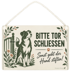 Lustiges Schild Bitte Tor geschlossen halten für Hundehalter|p:2019306|h:43c9025003b1dc30e9cde4f0148d03f9