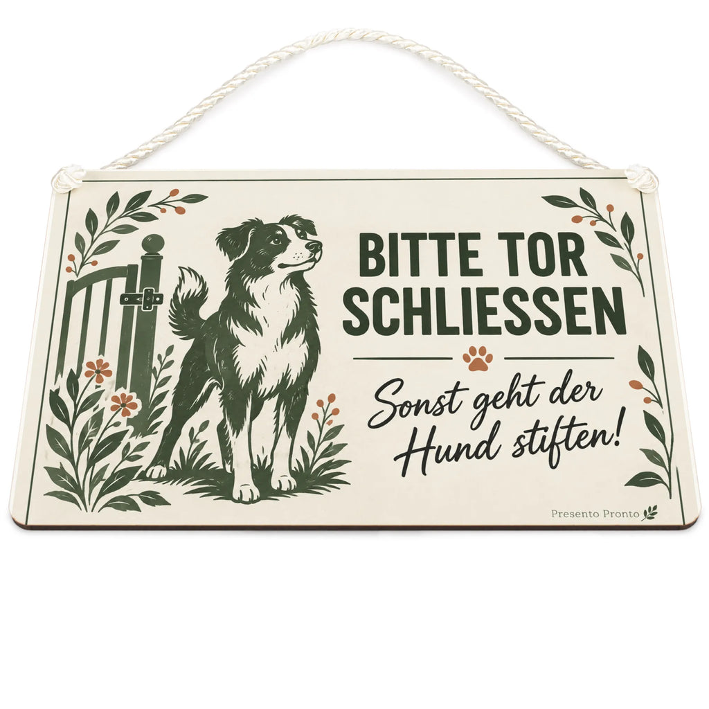 Lustiges Schild Bitte Tor geschlossen halten für Hundehalter|p:2019308|h:a52571b75e03552f11f415c099cf1f31