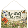 Liebevolles Schild zur Insektenwiese für Gartenfreunde