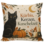Gemütliches Dekokissen zu Halloween mit schwarzer Katze|p:2019337|h:720146a32560fd173aa2a4287929807b