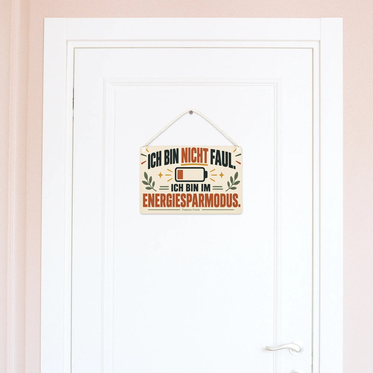 Lustiges Schild für Faule zum Energiesparmodus