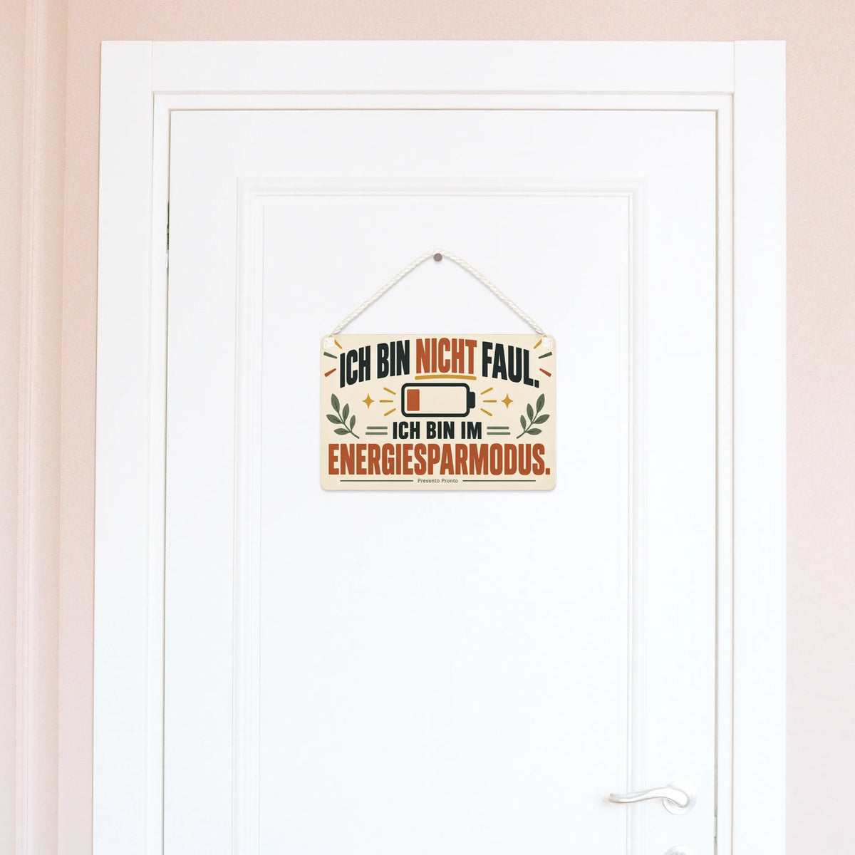 Lustiges Schild für Faule zum Energiesparmodus