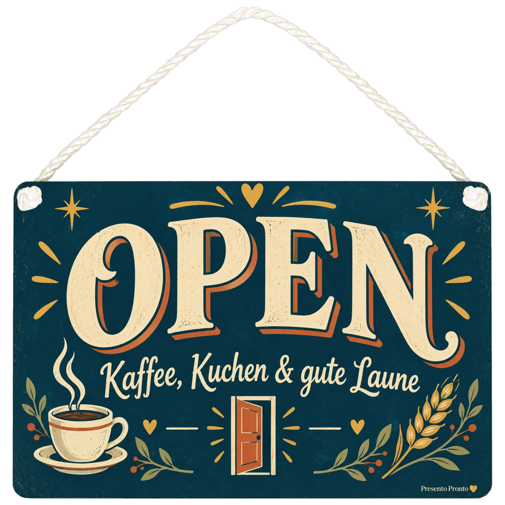 Einladendes Open-Schild für Café mit Kaffee und Kuchen|p:2019411|h:dafe25c89672e34b27c75a392900dc3d