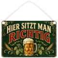 Gemütliches Schild für Biergarten mit Bierkrug