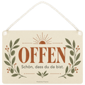 Herzliches Offen-Schild für Geschäft und Praxis