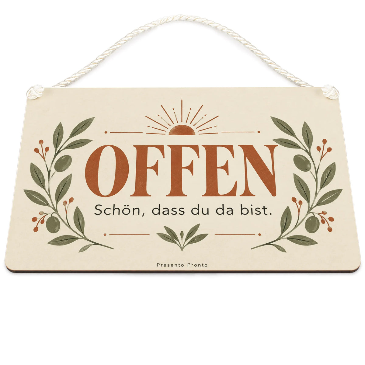 Herzliches Offen-Schild für Geschäft und Praxis