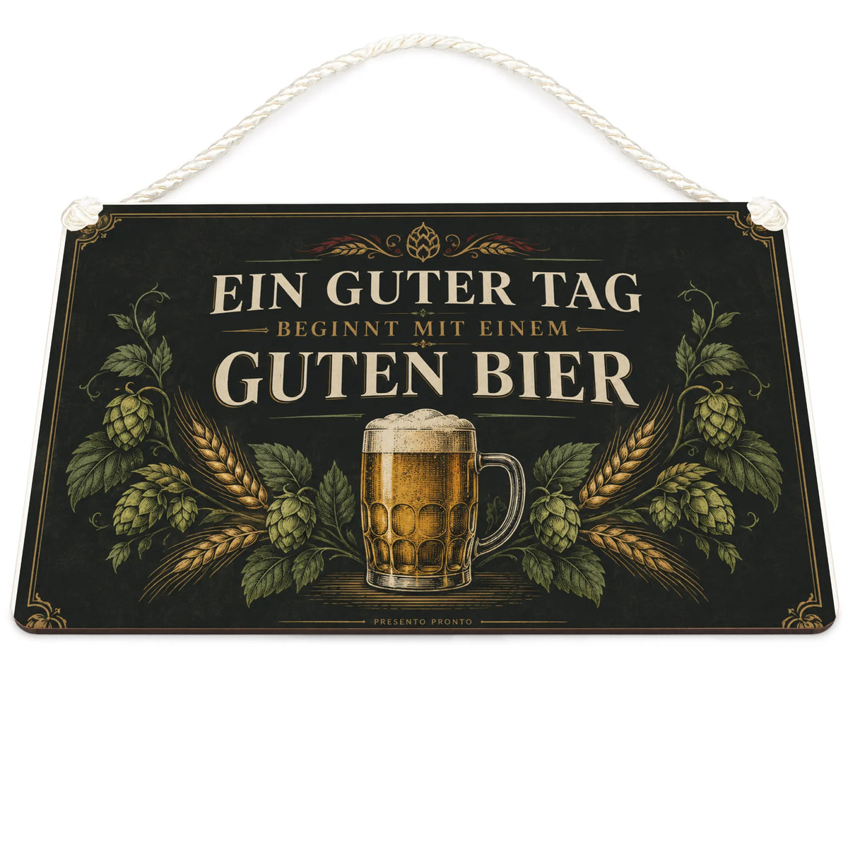 Elegantes Schild für den Biergarten mit Bierkrug