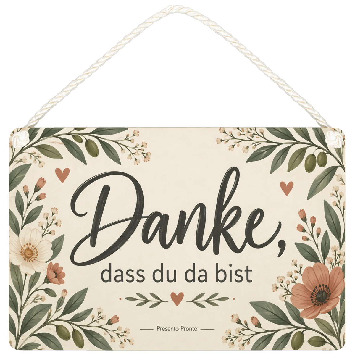 Herzliches Danke Schild für liebe Menschen mit Blumen