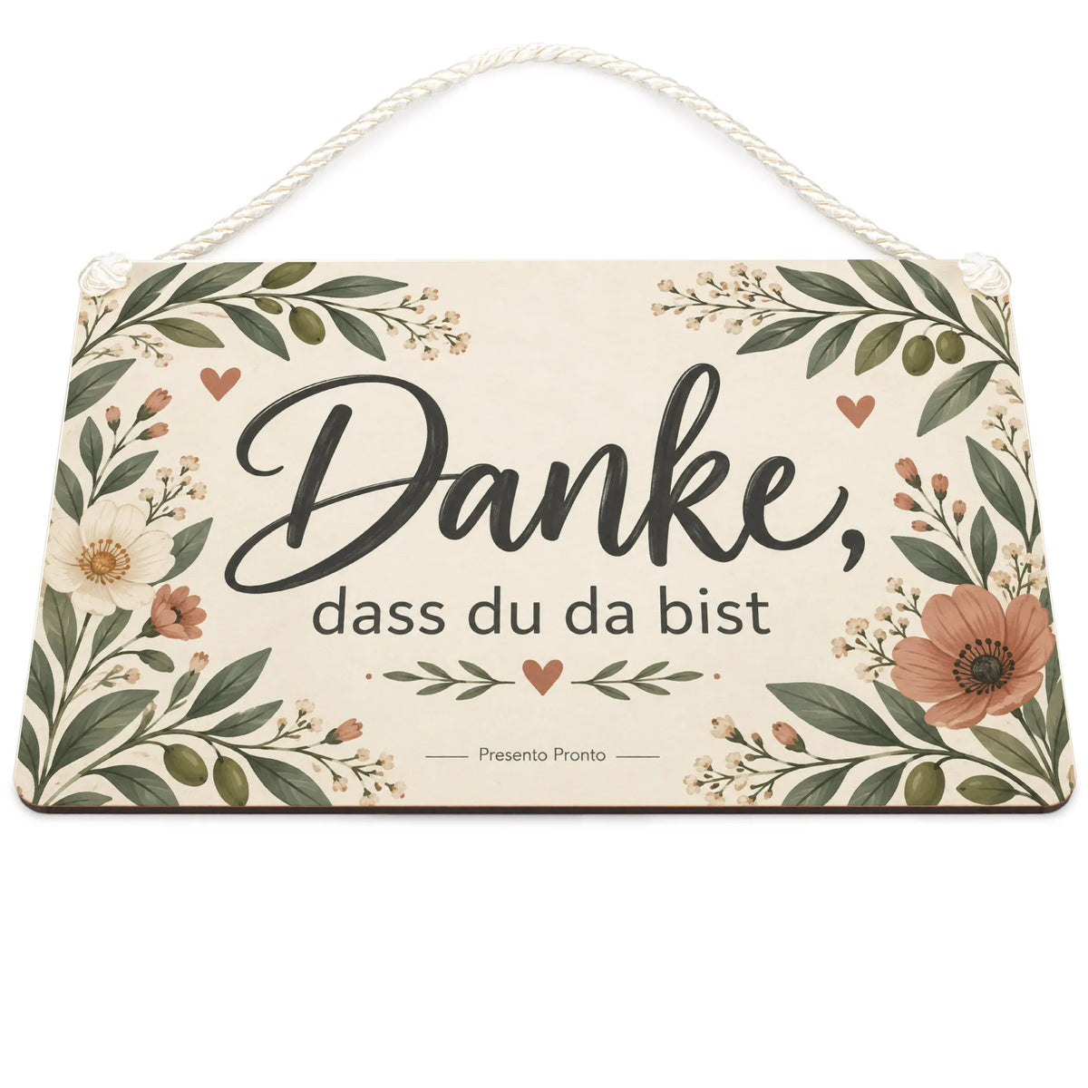 Herzliches Danke Schild für liebe Menschen mit Blumen