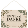 Herzliches Danke Schild mit Olivenzweigen