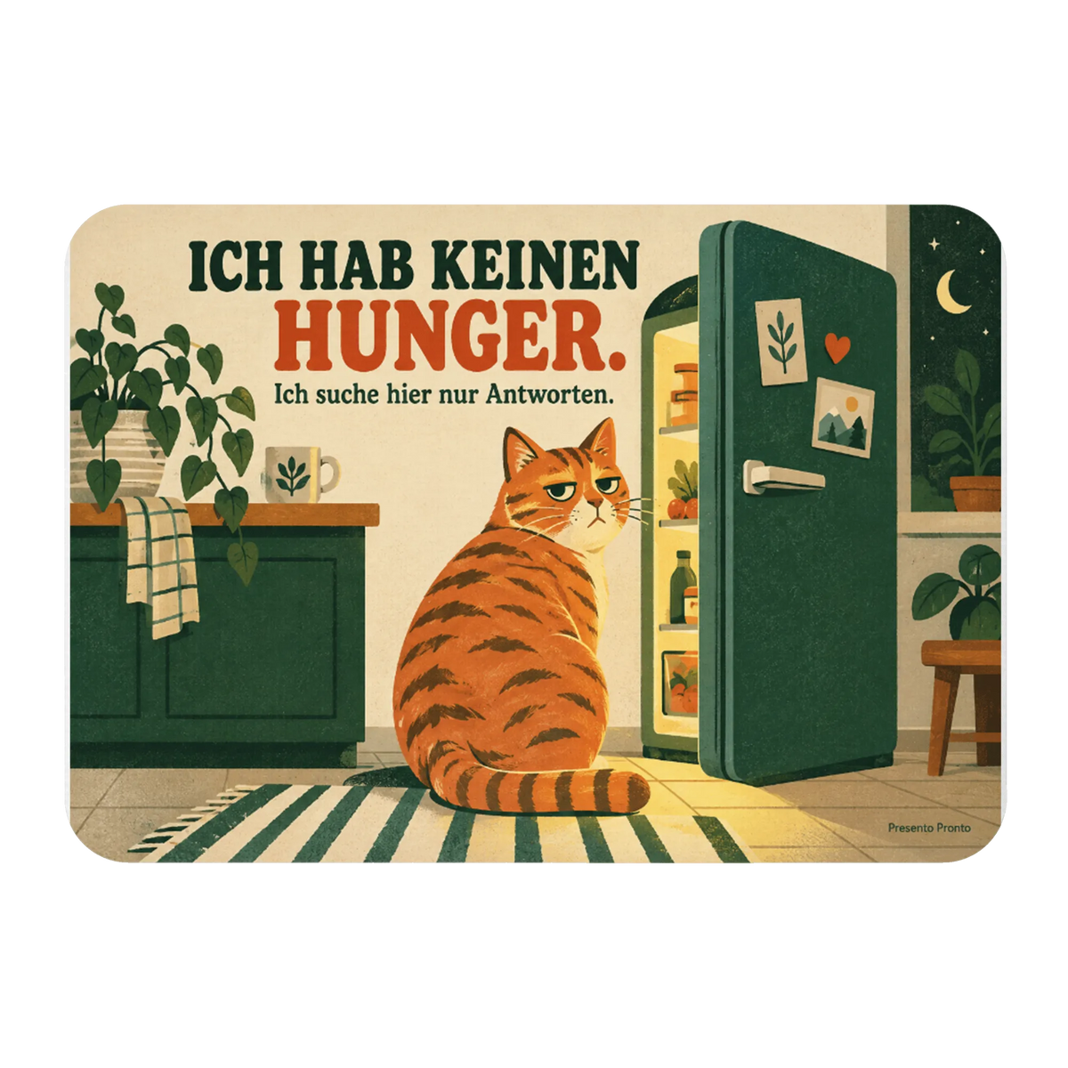 Lustige Kühlschrankmagnete für Katzenliebhaber mit hungriger Katze