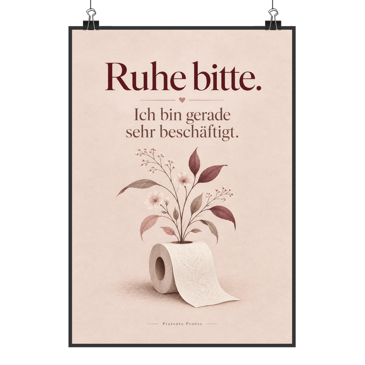 Lustiges Wandbild für die Toilette mit Toilettenpapierrolle