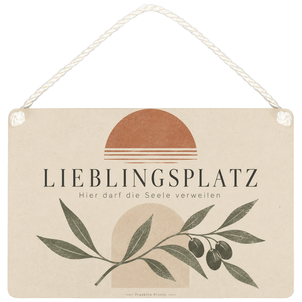 Gemütliches Holzschild für den Lieblingsplatz mit Olivenzweig|p:2019588|h:3239e1b895c276bd77906aeb89977059