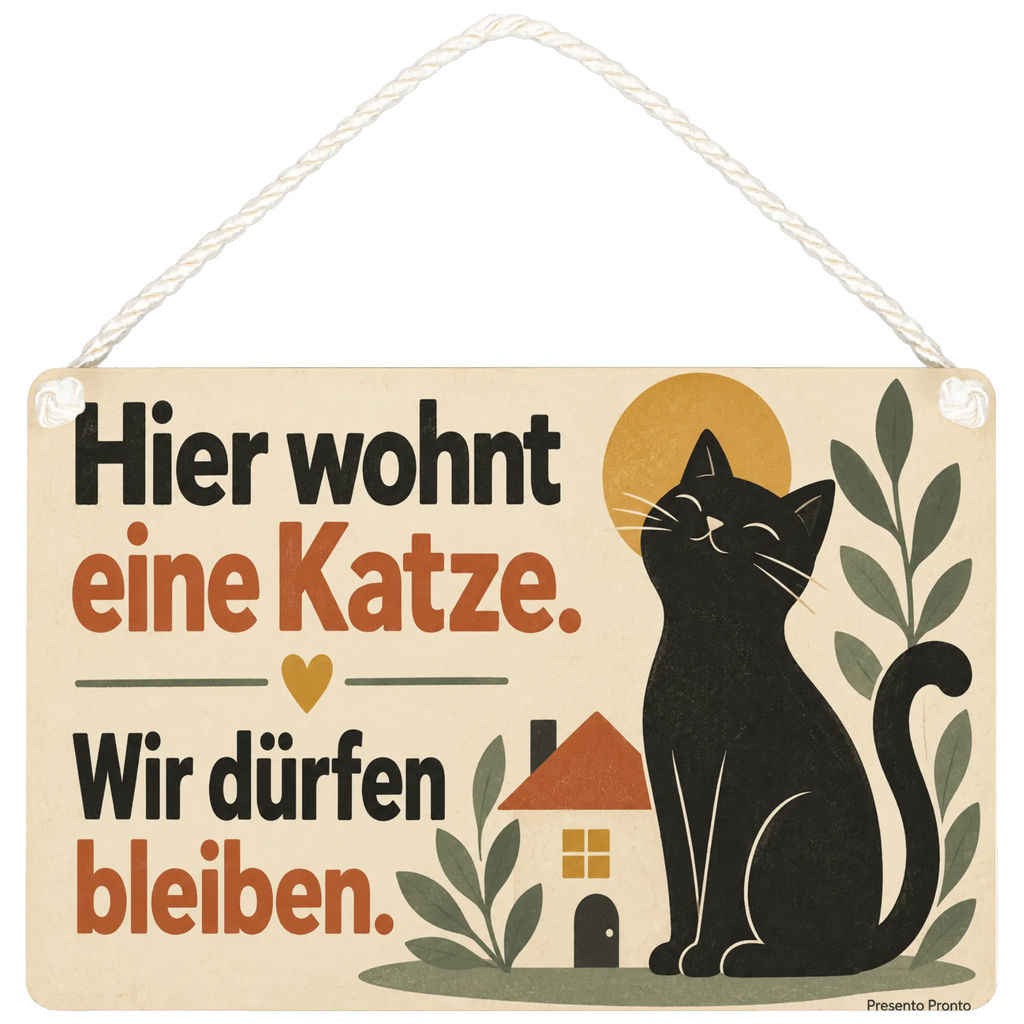 Lustiges Schild für Katzenbesitzer mit schwarzer Katze|p:2019607|h:f6166a17900058e93e7e555037ba1beb