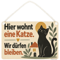 Lustiges Schild für Katzenbesitzer mit schwarzer Katze