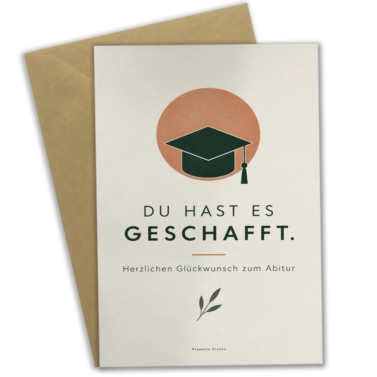 Elegante Glückwunschkarte zum Abitur mit Abschlussmütze