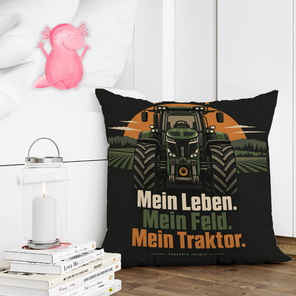 Stolzes Kissen mit Traktor für Traktorfans