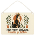 Lustiges Katzenschild für Katzenbesitzer mit zwei Katzen