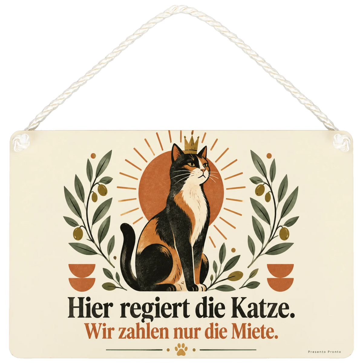 Lustiges Katzenschild für Katzenbesitzer mit zwei Katzen
