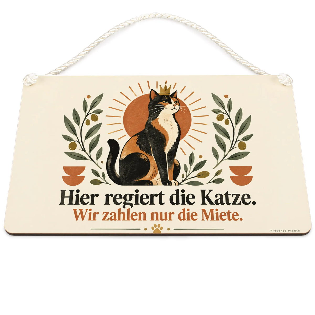 Lustiges Katzenschild für Katzenbesitzer mit zwei Katzen