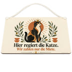 Lustiges Katzenschild für Katzenbesitzer mit zwei Katzen|p:2019632|h:27842d2555a0afbd3e232ab791cb34b0