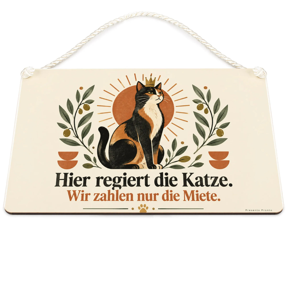 Lustiges Katzenschild für Katzenbesitzer mit zwei Katzen