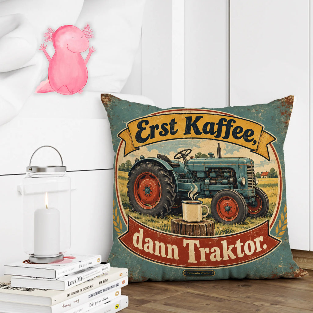Lustiges Traktor-Kissen für Fans mit Kaffeespruch|p:2019633|h:4f5b005df18c2bb4df42ec6b3269996b
