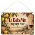 Mediterranes Italien Deko Schild für die Küche mit Zitrone