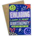 Coole Einladungskarte für Teenager zur Geburtstagsparty|p:2019647|h:072b2943360064a30476f9c9a99356a3